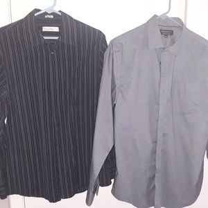 Calvin Klein & Banana Republic 2 Shirt Lot M LS
